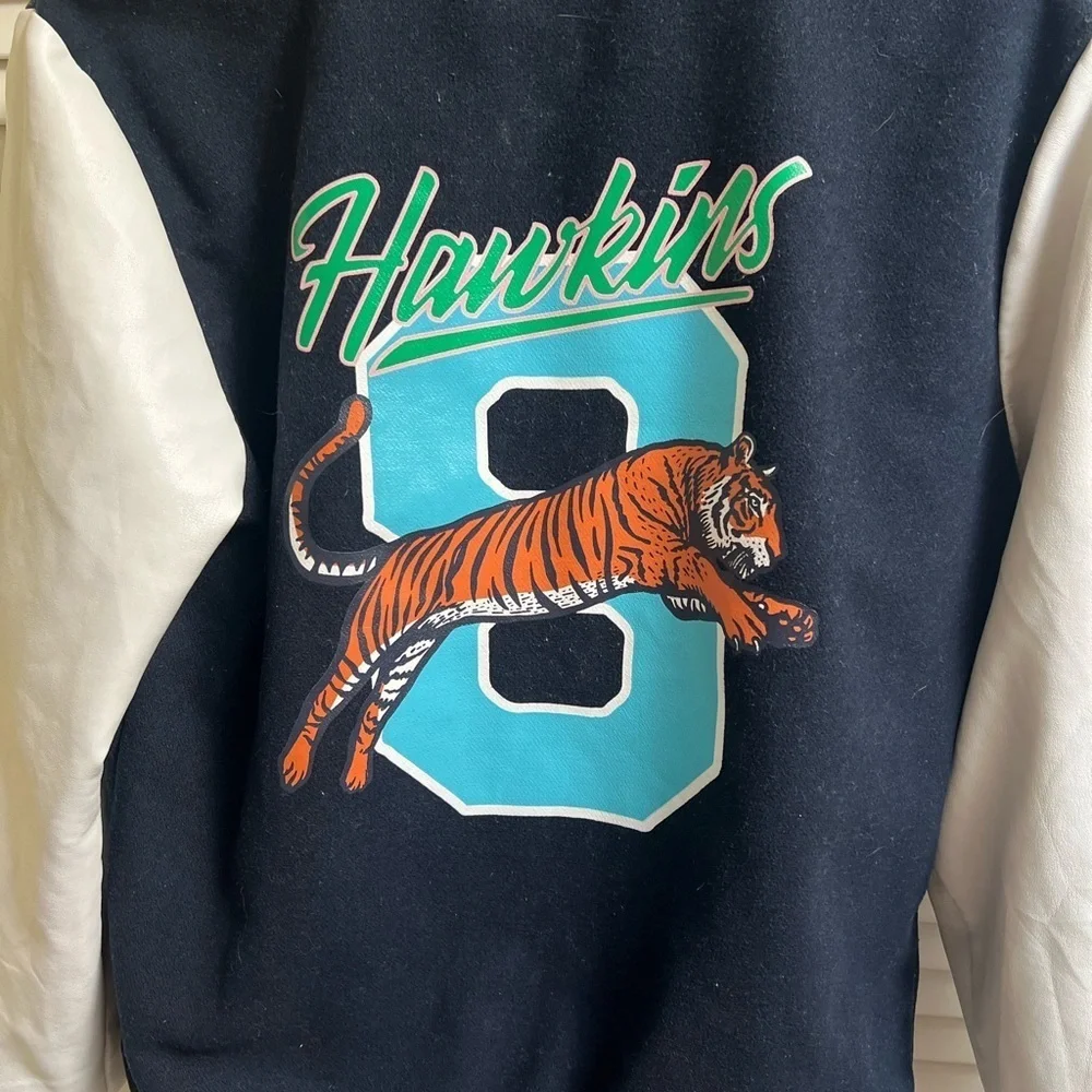 STRANGER THINGS LETTERMAN’S BOMBER JACKET by Justice youth XL